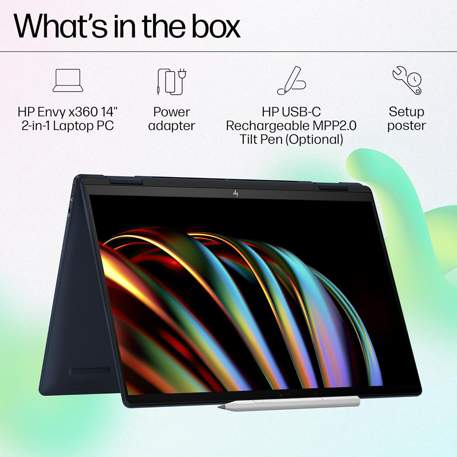 HP Envy x360 AI Laptop, Intel Core Ultra 5 125U, 12 TOPS, 16GB LPDDR5, 512GB SSD, (Win11, Office21, Blue, 1.44 kg) Touchscreen, 3K, OLED, 14-inch (35.6cm), Integrated graphics, 5MP IR camera, fc0078TU