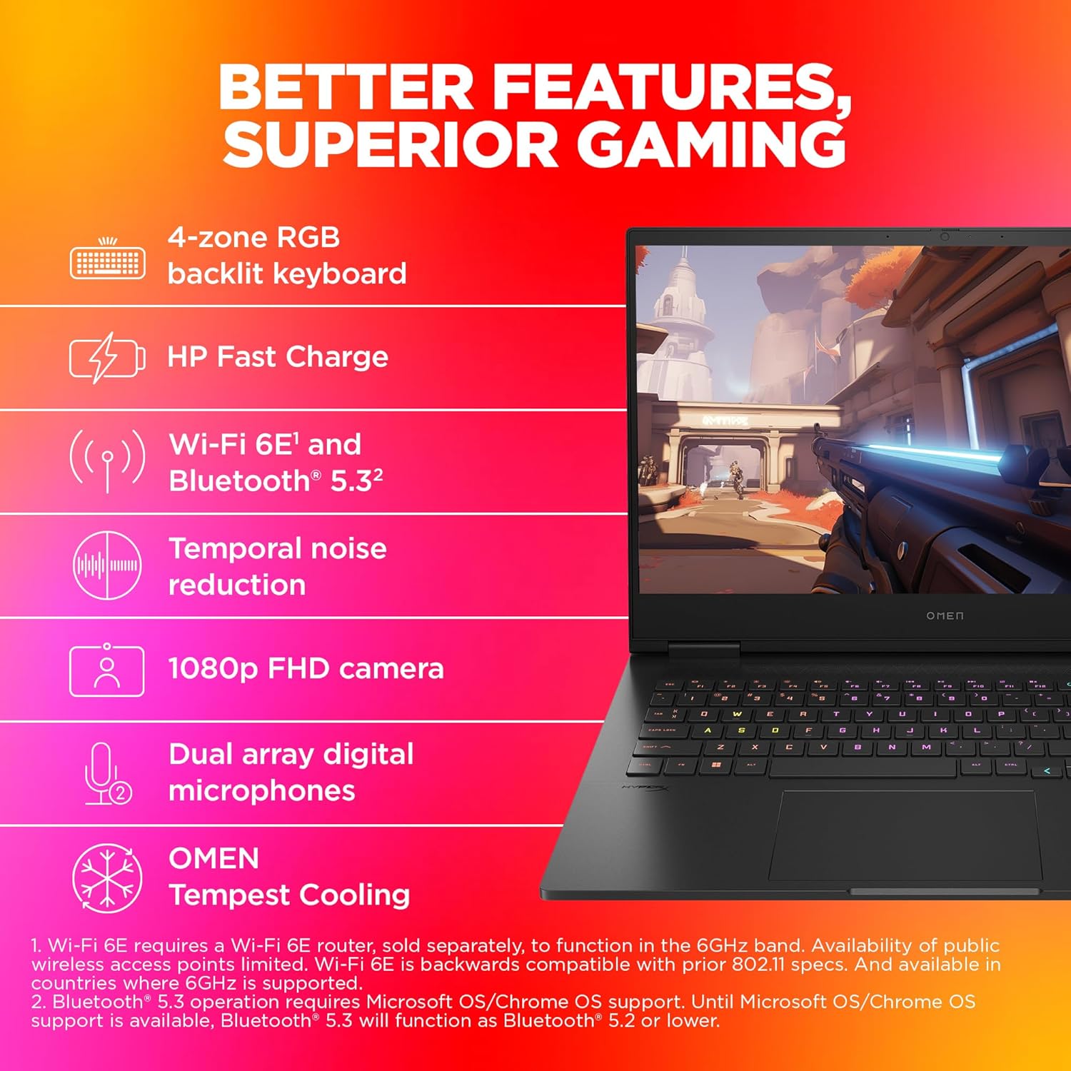 HP OMEN Gaming, 14th Gen Intel Core i7-14650HX, 8GB RTX 4060 (16GB DDR5, 1TB SSD) FHD, 144Hz, IPS, 16.1-inch (40.9 cm) Win11, Office21, Black, 2.39 kg, wf1150TX, RGB KB, Tempest Cooling Gaming Laptop