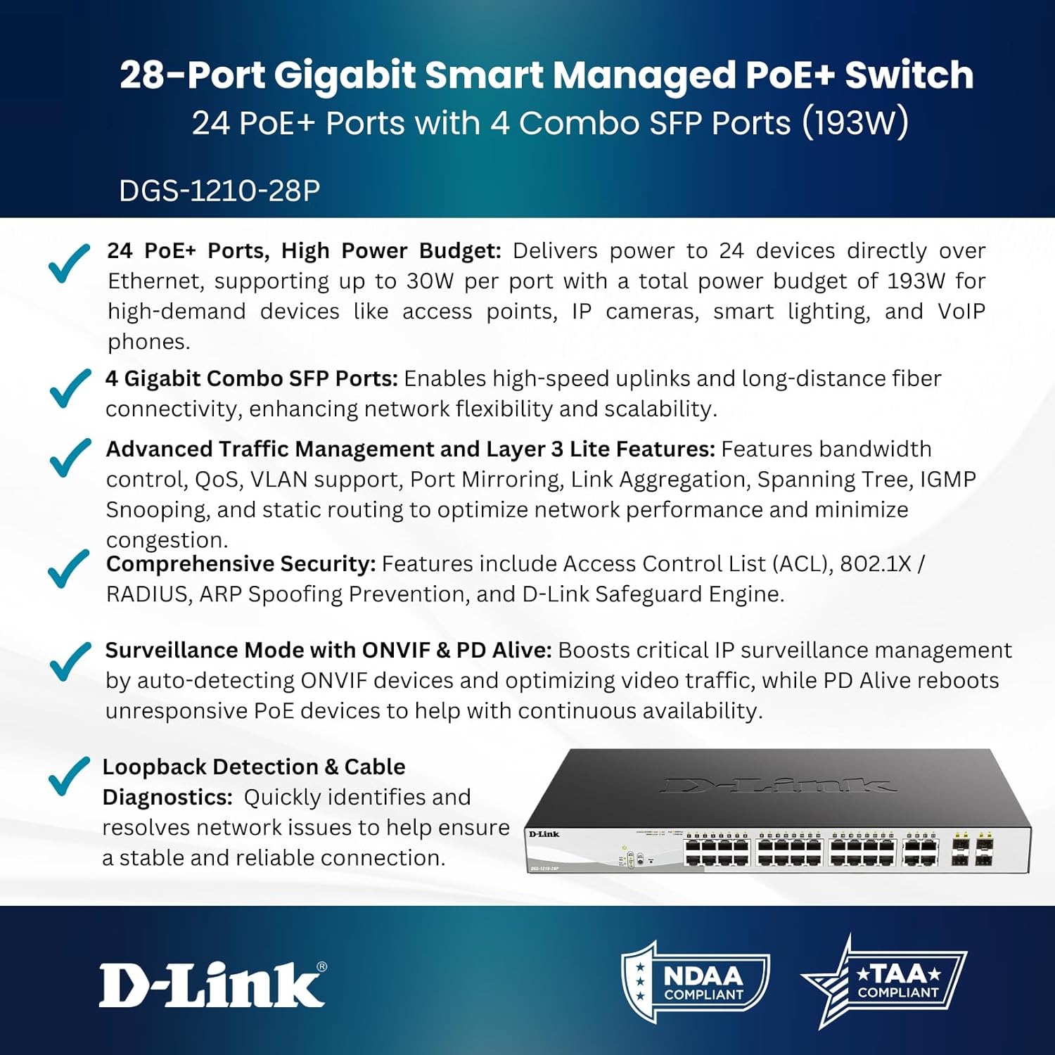24 Port Gigabit Web Smart PoE