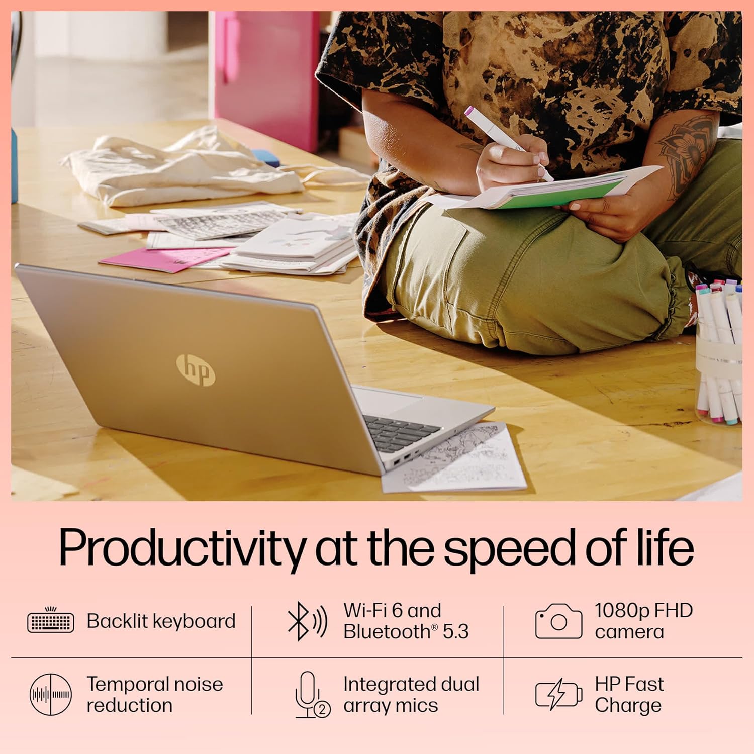 HP 15, 13th Gen Intel Core i5-1334U, 8GB DDR4, 512GB SSD, (Win 11, Office 21, Silver, 1.59kg), Anti-Glare, 15.6-inch(39.6cm), FHD Laptop, Intel UHD Graphics, Backlit KB, 1080p FHD Camera, fd0220TU