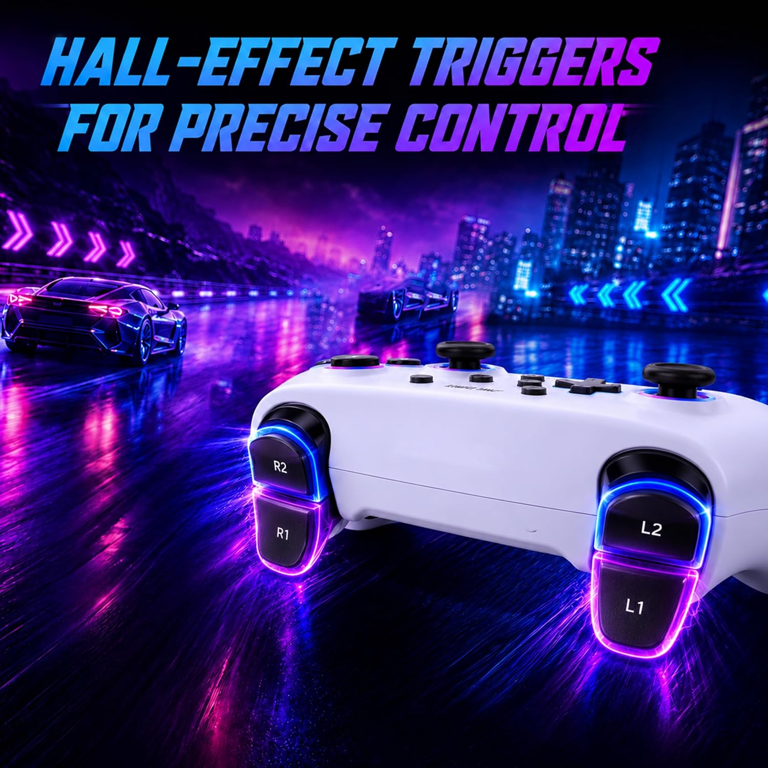 Ant Esports Supernova Lite White Wireless Gaming Controller for Android, iPhone|iPad,PC&Smart TV|Bluetooth Gamepad with Turbo Function, Dual Vibration, RGB Lighting,Macro Controls&Ergonomic Design