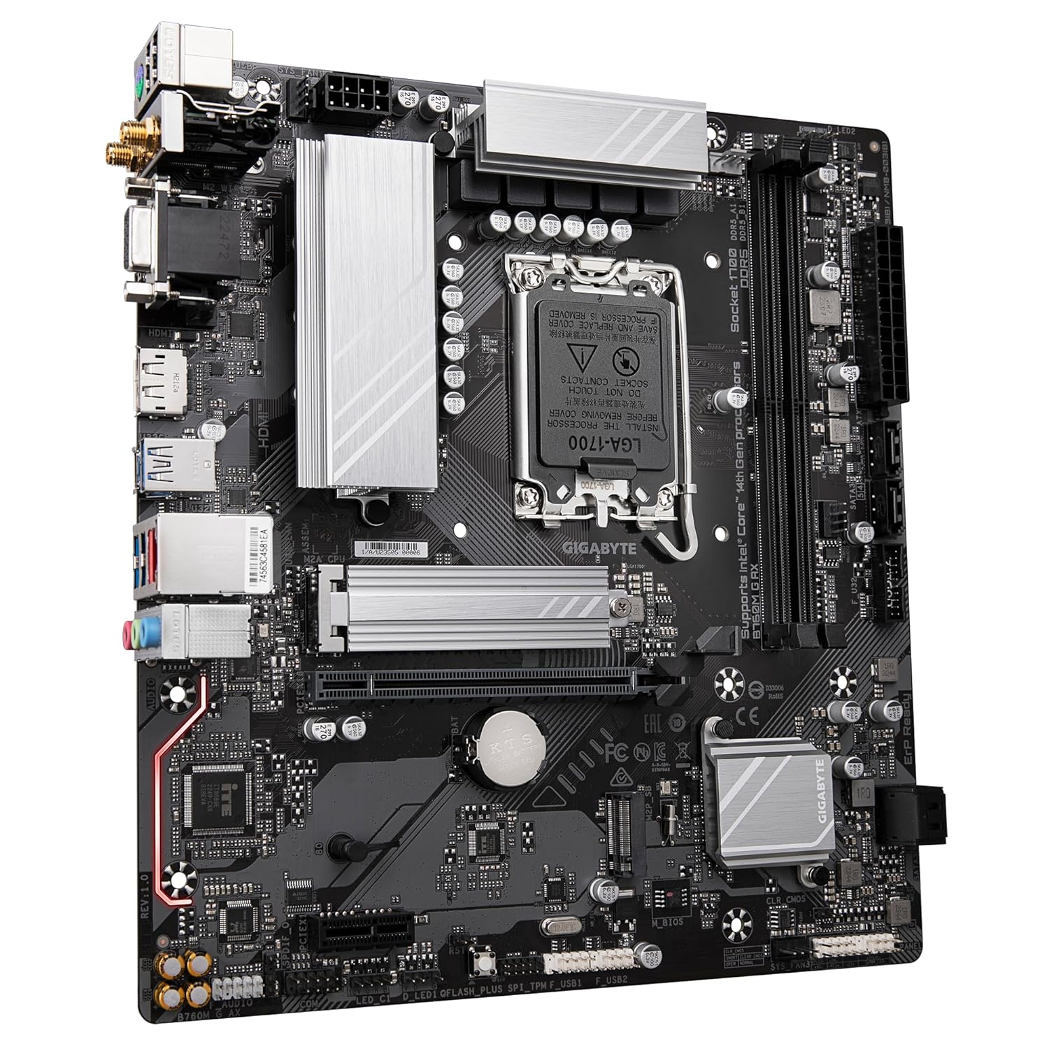 GIGABYTE Micro ATX B760M G Ax DDR5 Wi-Fi6 Motherboard, 2 RAM Slots, Gen4 Supported, 4 Sata Ports, HDMI, Display Port, Vga