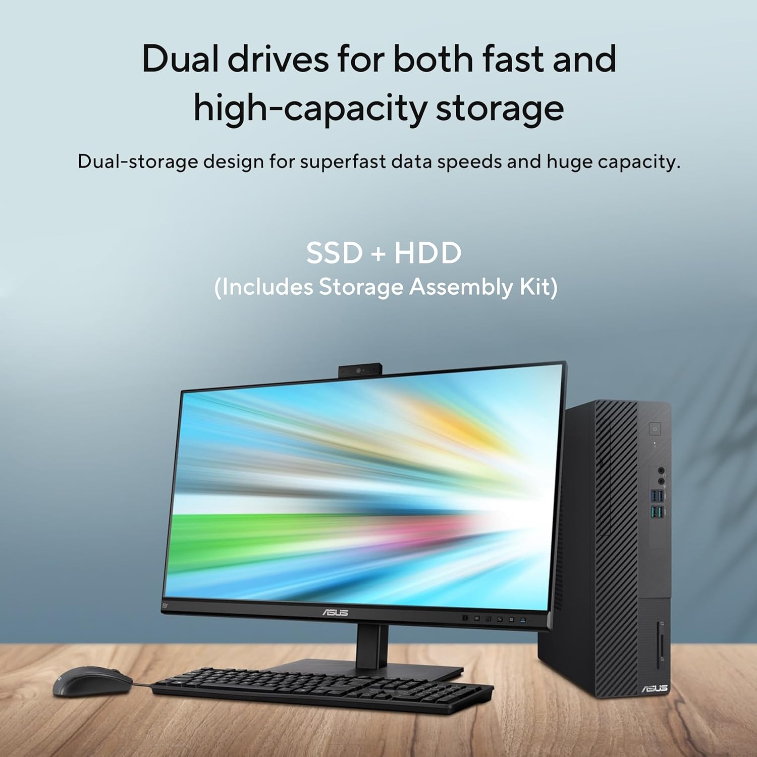 ASUS S500SD, 4 core, Intel Core i3-12100, Tower PC (8GB RAM/256GB SSD/Integrated Graphics/Windows 11 + MS Office/with Keyboard & Mouse//Black/5 Kg), S500SD-312100016WS