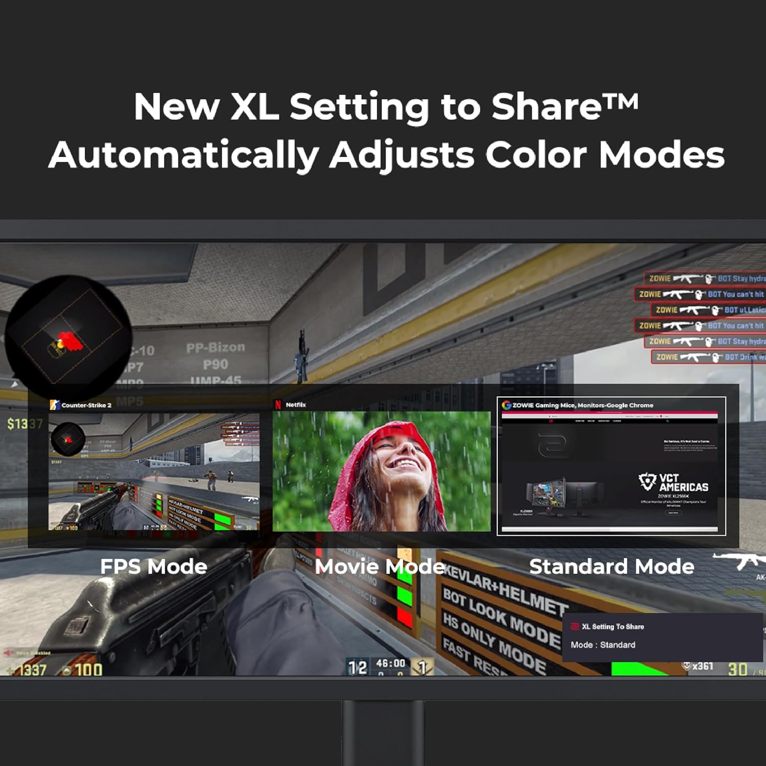 BenQ Zowie XL2586X 24.1" 540Hz FHD Fast TN 0.5ms|Gaming Monitor for Esports (FPS)|Motion Clarity DyAc2 |XL Setting to Share| S Switch|Shield|Precise Height Adjust with Industrial Grade Bearing (Black)