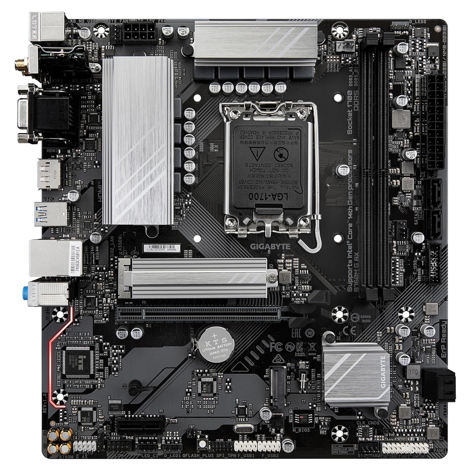 GIGABYTE Micro ATX B760M G Ax DDR5 Wi-Fi6 Motherboard, 2 RAM Slots, Gen4 Supported, 4 Sata Ports, HDMI, Display Port, Vga