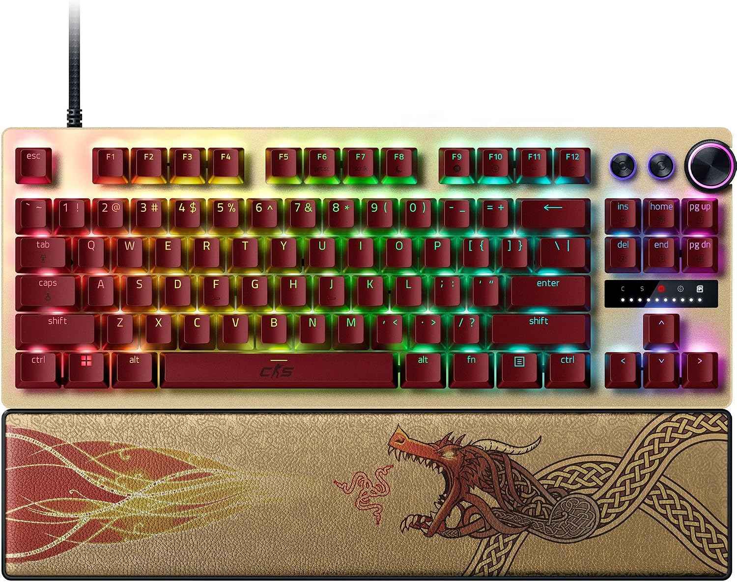 Razer Huntsman V3 Pro TKL Esports Gaming Keyboard, Counter Strike 2 Edition | Analog Optical Switches Gen 2, Razer Snap Tap, Rapid Trigger, Adjustable Actuation, Media Keys & Dial, PBT Keycaps