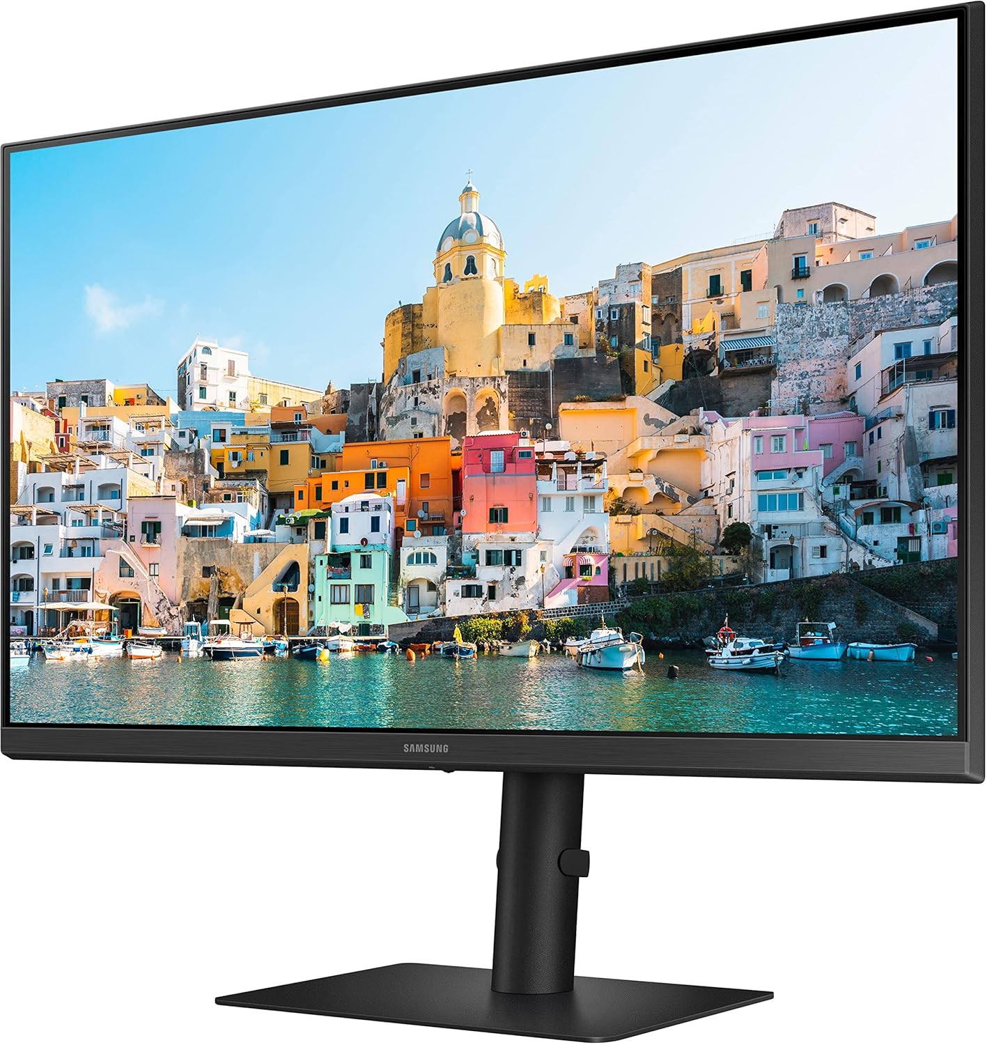 Samsung 24-inch(60.46cm) FHD 1,920 x 1,080 Monitor, IPS, USB Type-C, HAS, Pivot, 75 Hz, Bezel Less Design, AMD FreeSync, Flicker Free, HDMI, Energy Saving (LS24A400UJWXXL, Black)