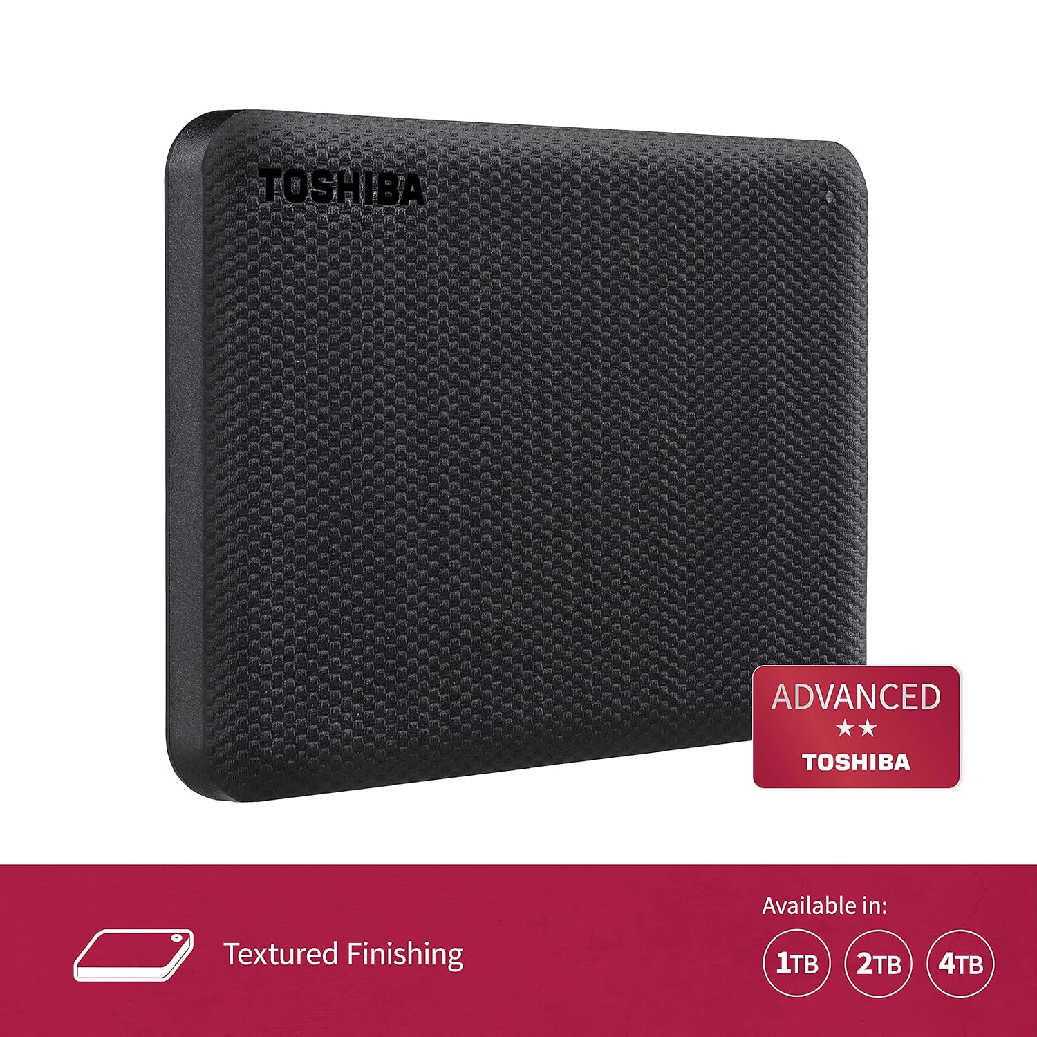 Toshiba Canvio Advance 1TB Portable External HDD, USB3.0 for PC Laptop Windows and Mac. 3 Years Warranty. External Hard Drive - Black