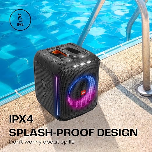 JBL Partybox Encore Essential | Portable Bluetooth Party Speaker | 100W Monstrous Pro Sound | Dynamic Light Show | Upto 6Hrs Playtime | Built-in Powerbank | Mic Support PartyBox App (Black) - Zapnet.in