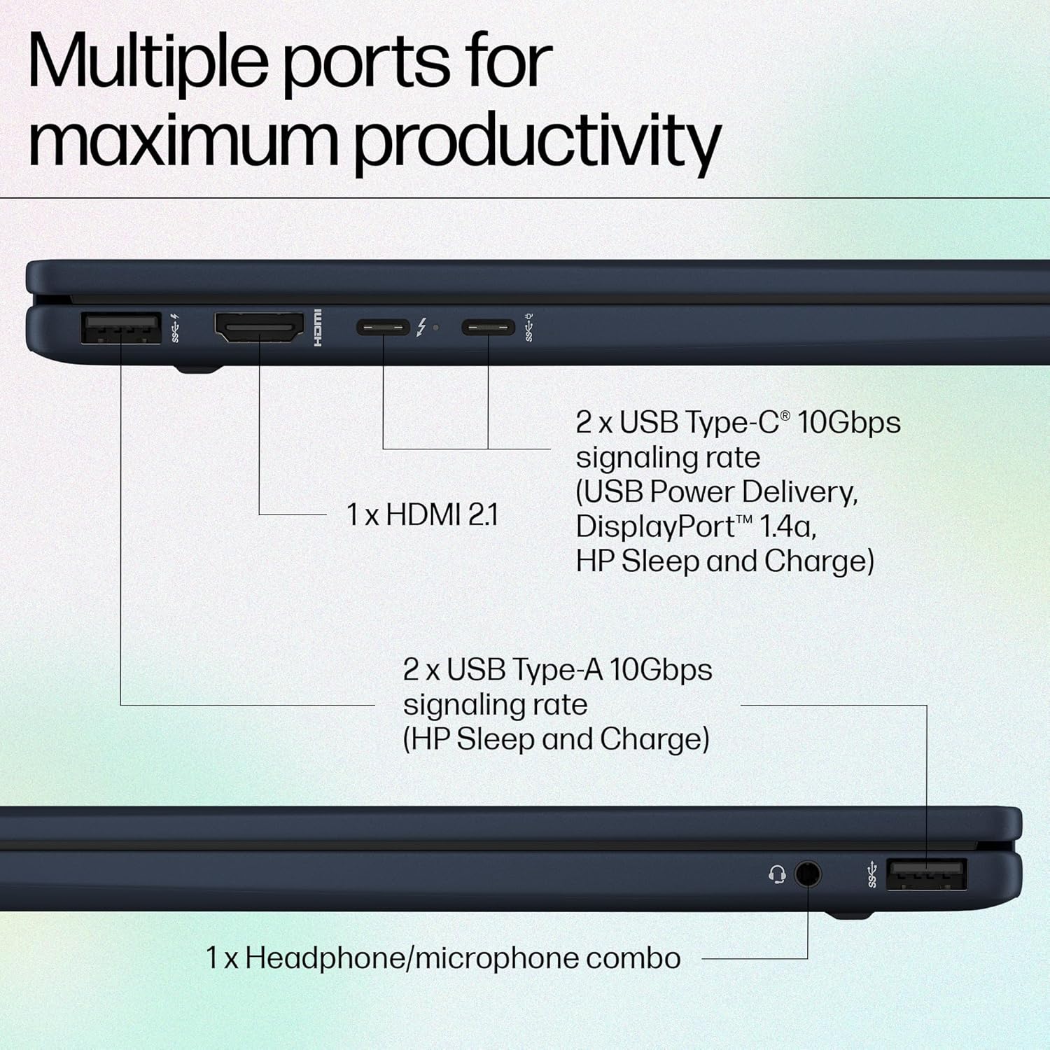 HP Envy X360 Convertible, Enhanced by AI, Intel 14th Gen Evo Core Ultra 7 155U, 14-inch (35.6 cm), 2.8K OLED, 400 nits, 32GB, 1TB SSD, Touch, 5MP IR Camera, (Win 11 Home+MSO, Blue,1.44 Kg), FC0100TU