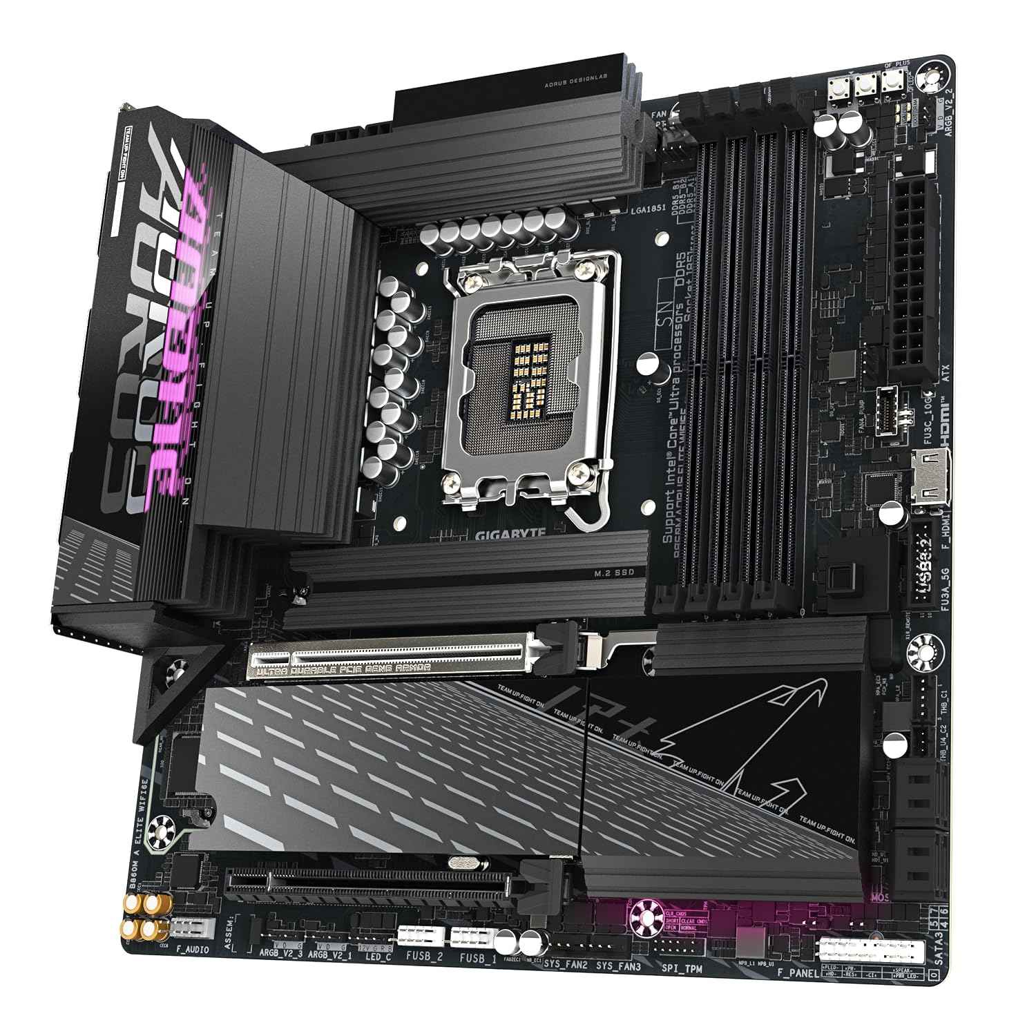 GIGABYTE B860M AORUS Elite WIFI6E Motherboard - Intel Core Ultra Series CPUs, 12+1+2+1 Phases VRM, up to 9200MHz DDR5, 1xPCIe 5.0 + 2xPCIe 4.0 M.2, 2.5GbE LAN, WiFi 6E, Thunderbolt
