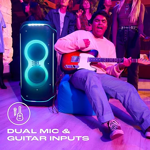 JBL Partybox Ultimate, Dynamic Lightshow, Party Pad, Wi-Fi & Bluetooth Connectivity, Dual Mic with Guitar Inputs, Pro Sound, Ipx4 Splashproof, Self Tuning, One App (Black) - Multimedia - Zapnet.in