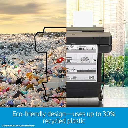 HP DesignJet T650 Large Format 24-inch Plotter Printer, with Roll Cover, Auto Sheet Feeder, Media Bin & Stand (5HB08A) - Zapnet.in