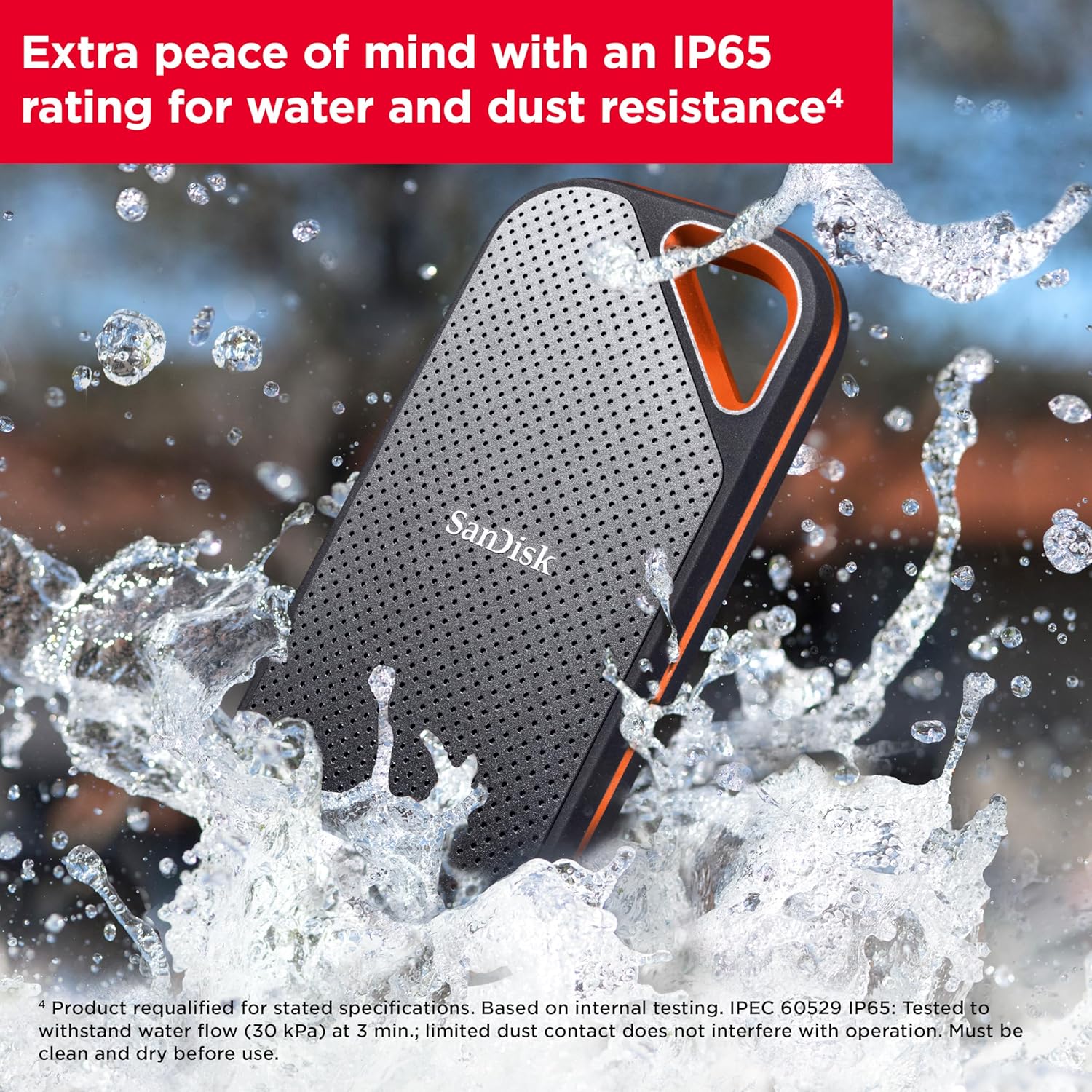 SanDisk 1TB Extreme Pro Portable SSD 2000MB/s R/ W, Upto 3 meter drop protection with IP65 water and dust resistance, Metal Enclosure, PC, MAC & TypeC Smartphone Compatible, 5Y Warranty,External SSD
