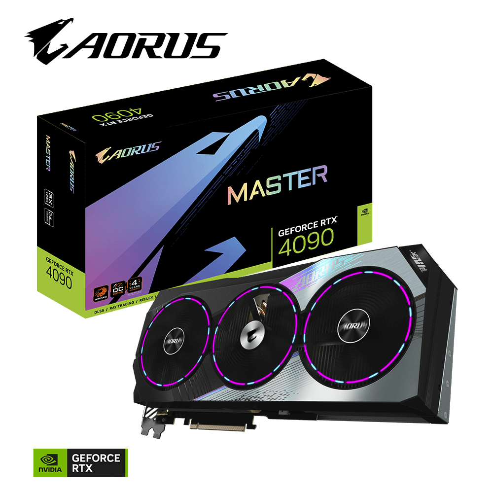 GIGABYTE AORUS GeForce RTX 4090 Master 24G pci_e_x16 Graphics Card, 3X WINDFORCE Fans, 24GB 384-bit GDDR6X, GV-N4090AORUS M-24GD Video Card - Zapnet.in