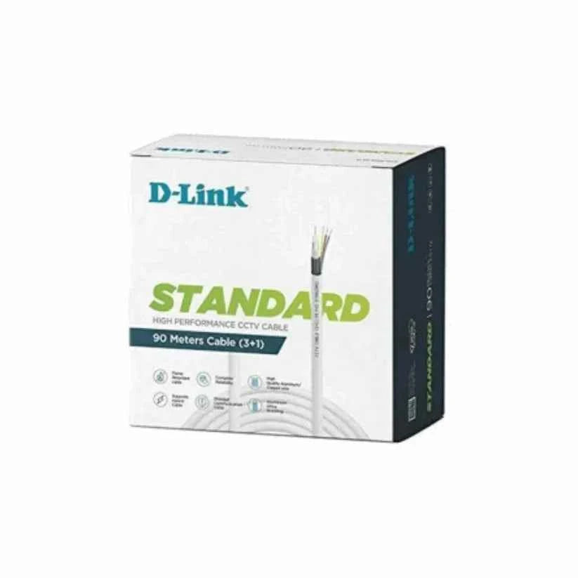Dlink CCTV Cable 3+1 (90 MTR) White (DCC-WHI-90)
