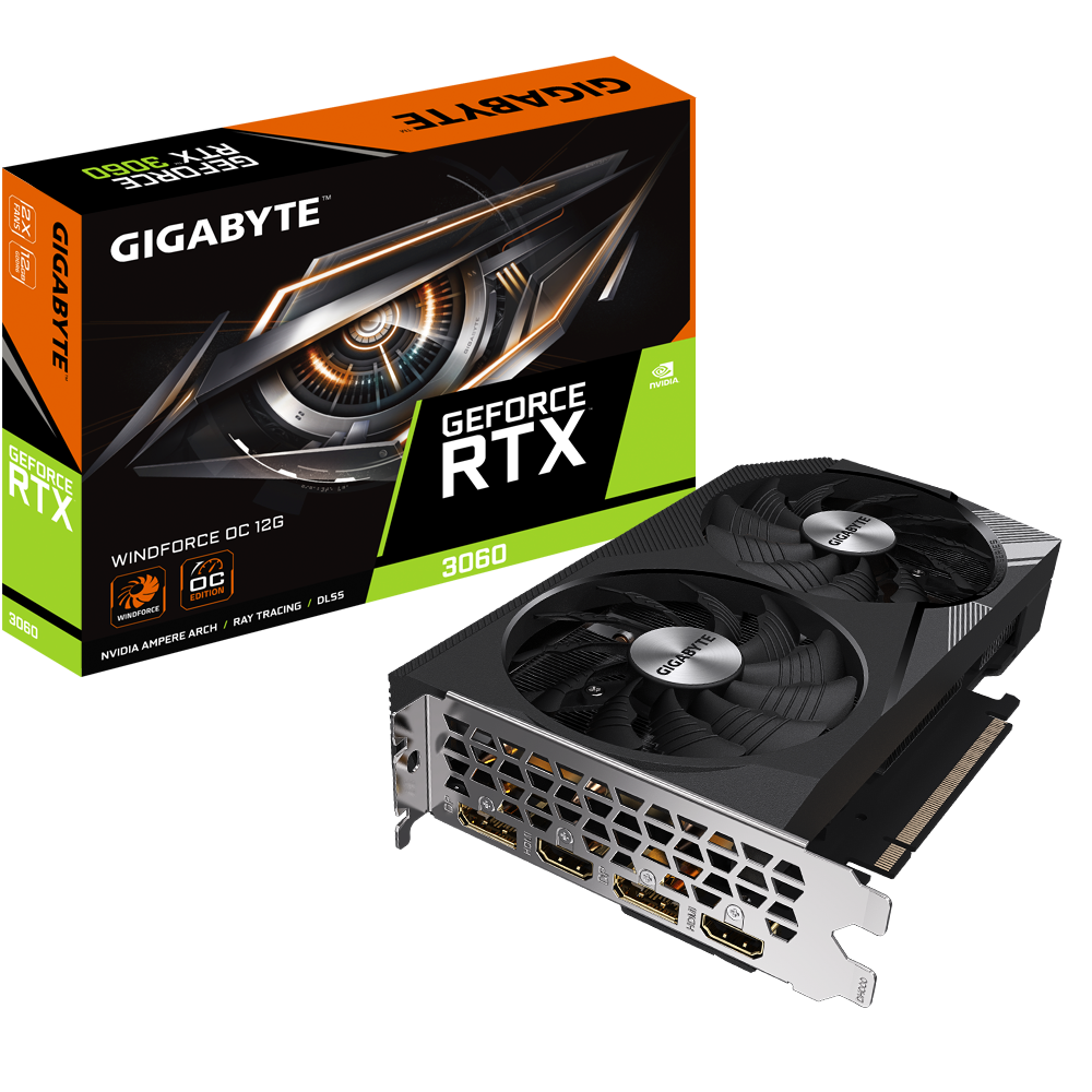 GIGABYTE NVIDIA GeForce RTX 3060 WINDFORCE OC 12GB GDDR6 pci_e_x16 Graphics Card (GV-N3060WF2OC-12GD) - Zapnet.in
