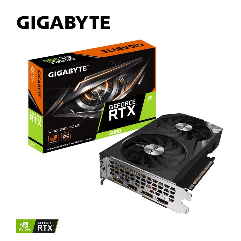GIGABYTE NVIDIA GeForce RTX 3060 WINDFORCE OC 12GB GDDR6 pci_e_x16 Graphics Card (GV-N3060WF2OC-12GD) - Zapnet.in