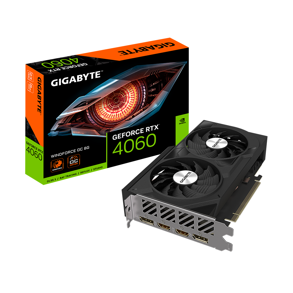 Gigabyte GeForce RTX™ 4060 WINDFORCE OC 8G (GV-N4060WF2OC-8GD) - Zapnet.in