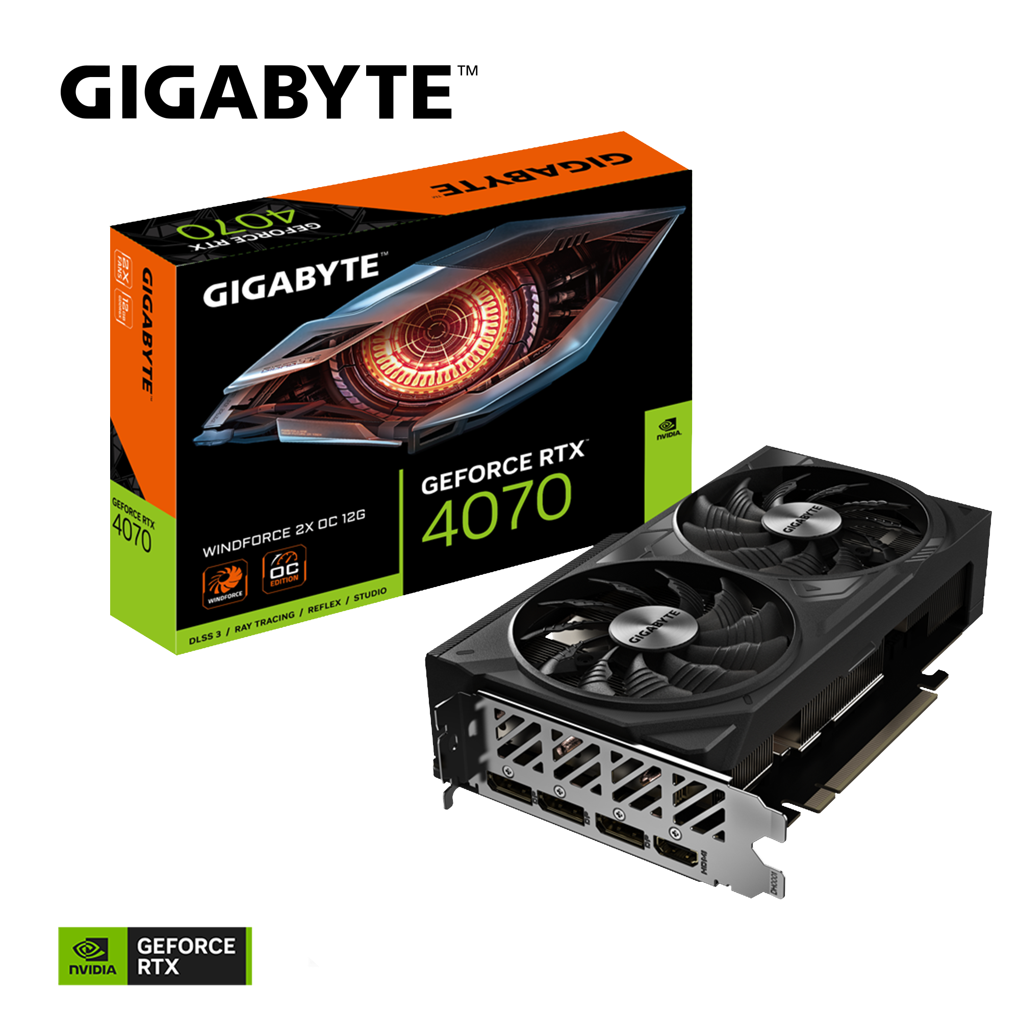 GIGABYTE Geforce RTX 4070 Windforce 2X Oc 12G Graphics Card, 2X Windforce Fans, 12Gb 192-Bit Gddr6X, Gv-N4070Wf2Oc-12Gd Video Card - Pci_E_X16 - Zapnet.in