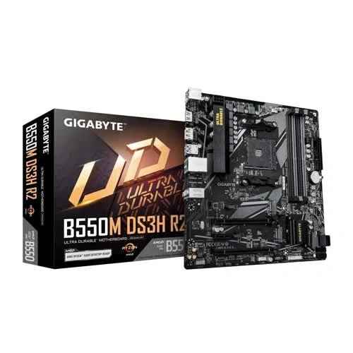 GIGABYTE B550M DS3H R2 AMD AM4 Micro ATX Motherboard (DDR4, PCIe 4.0, Dual M.2)