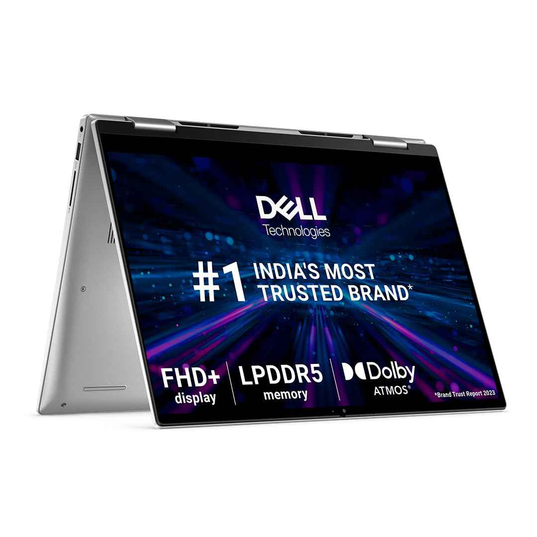 Dell Inspiron 14 7430 2-in-1 Touch Laptop (13th Gen Intel Core i5-1335U, 8GB LPDDR5, 512GB SSD, 14" FHD+ Touch, Active Pen, Backlit Keyboard, FPR, Platinum Silver, Bag)