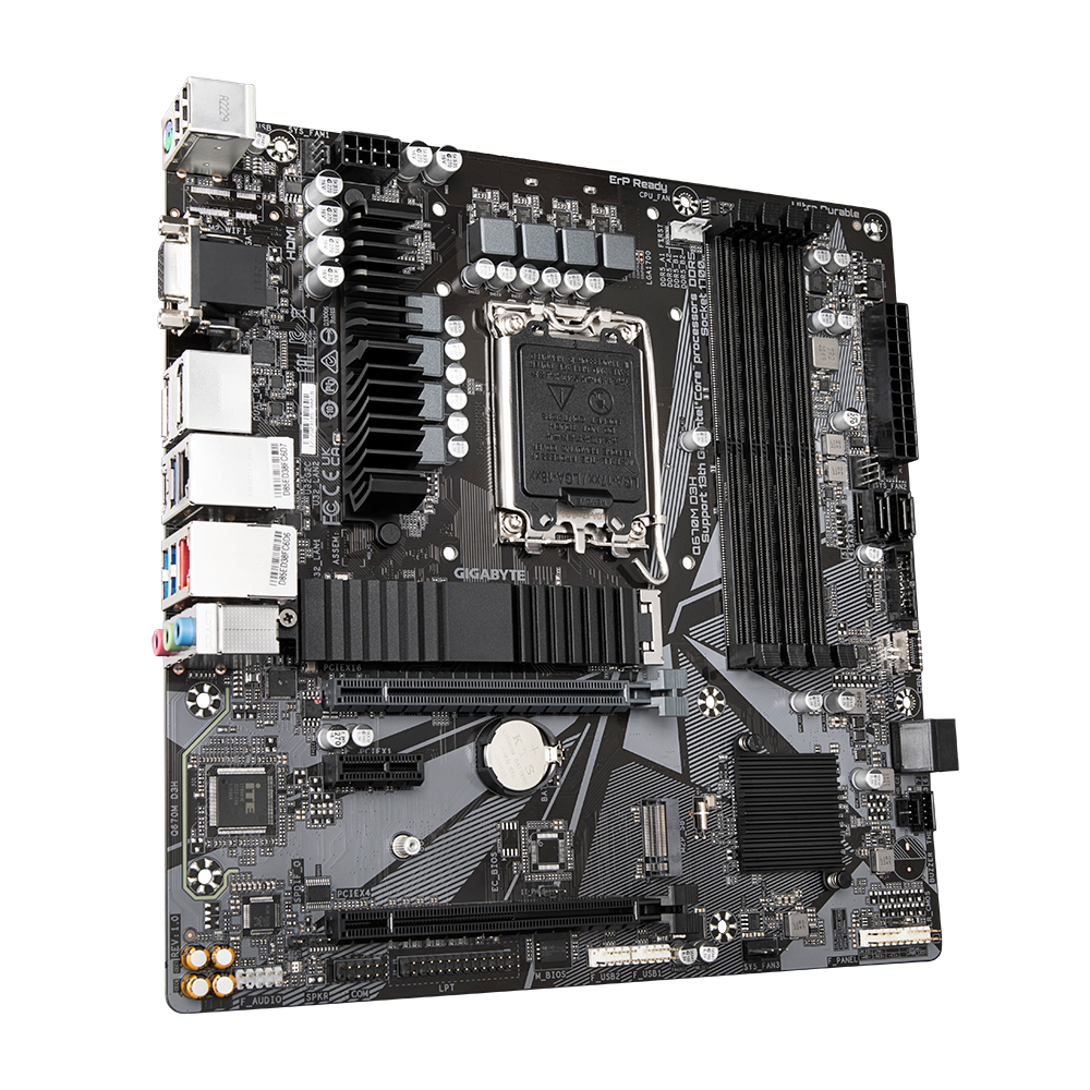 GIGABYTE Q670M D3H (LGA1700/ Intel/ Q670/ M-ATX/ DDR5/ Dual M.2/ PCIe 4/ USB 3.2 Gen2 Type-C/Intel 2.5GbE LAN/Motherboard) - Zapnet.in