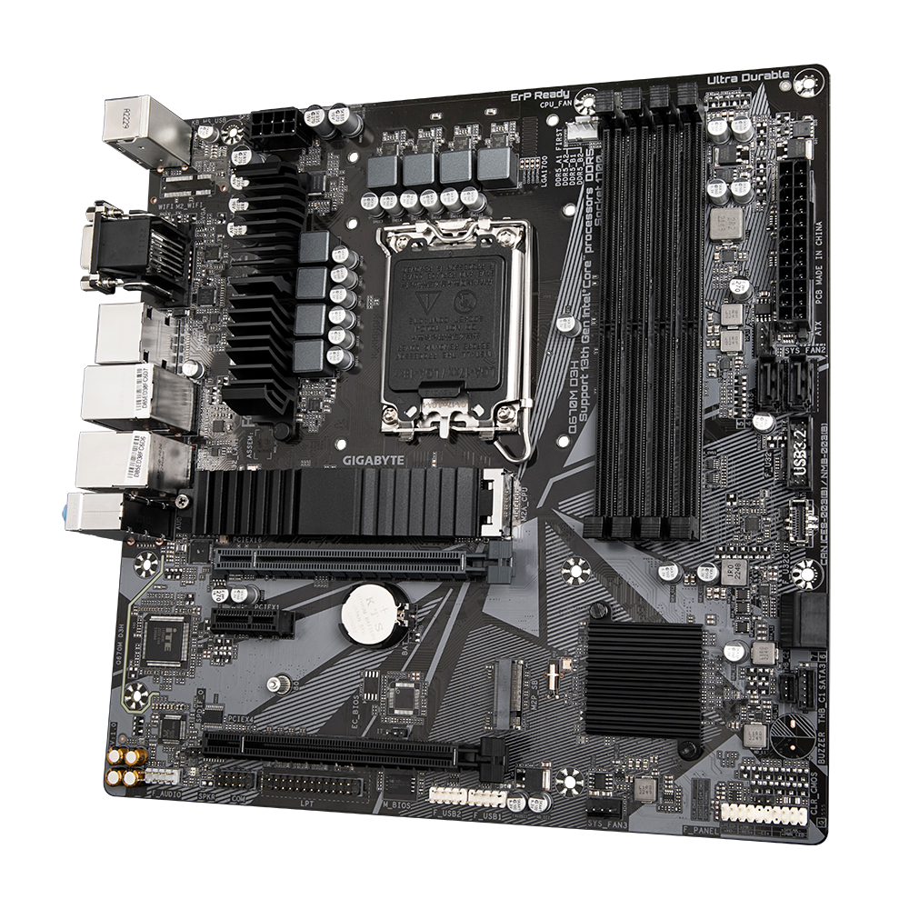 GIGABYTE Q670M D3H (LGA1700/ Intel/ Q670/ M-ATX/ DDR5/ Dual M.2/ PCIe 4/ USB 3.2 Gen2 Type-C/Intel 2.5GbE LAN/Motherboard) - Zapnet.in