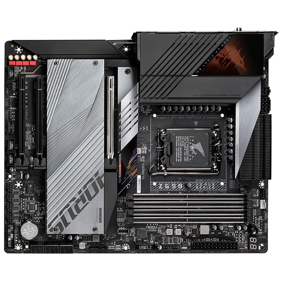 GIGABYTE Z690 AORUS Ultra (LGA 1700/ Intel Z690/ ATX/ DDR5/ Quad M.2/ PCIe 5.0/ USB 3.2 Gen2X2/ Type-C/WiFi 6/2.5GbE LAN/Gaming Motherboard)
