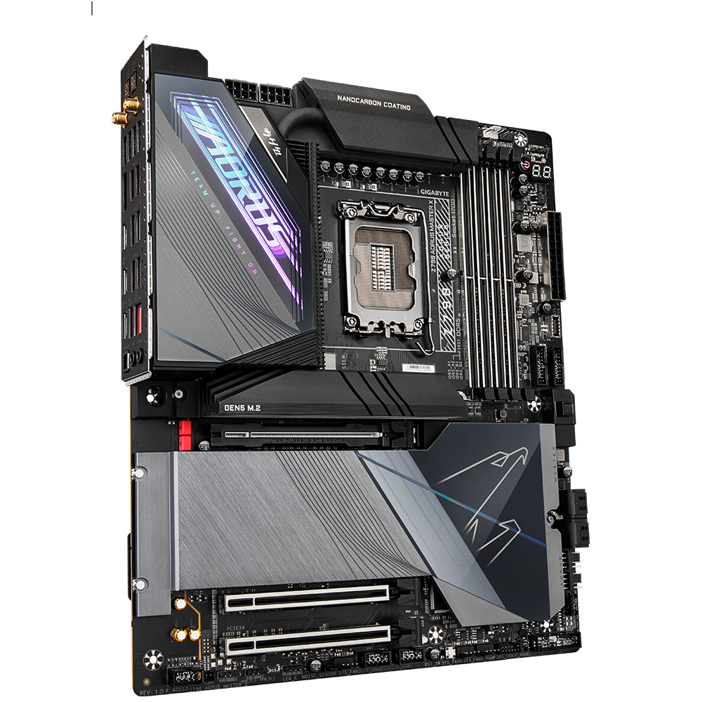 GIGABYTE Z790 AORUS MasterX (LGA 1700/ Intel Z790/ EATX/ DDR5/ 5* M.2/ PCIe 5.0/ USB 3.2 Gen2X2 Type-C/Intel WiFi 6E/ Marvell AQtion 10GbE LAN/Q-Flash Plus/EZ-Latch Plus/Gaming Motherboard)