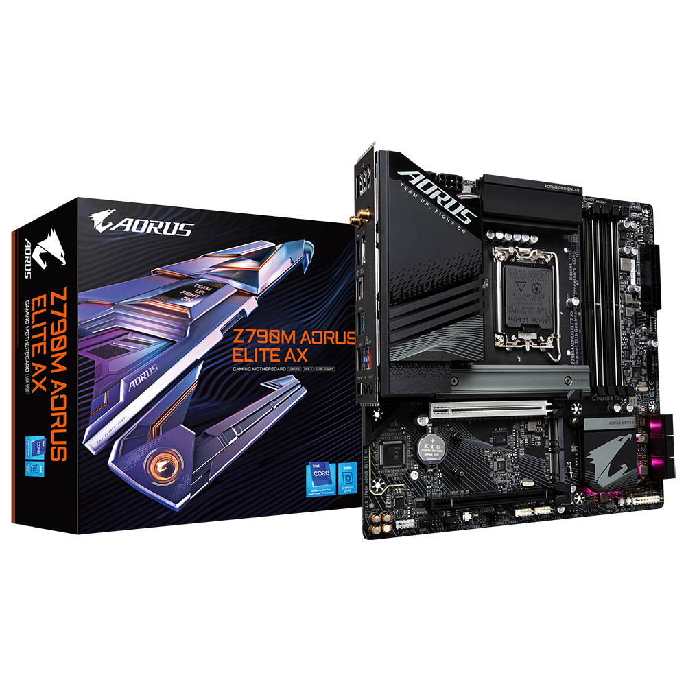 GIGABYTE Z790M Aorus Elite Ax Lga1700 Micro ATX DDR Motherboard (Z790M-Aorus-Elite-Ax) - Zapnet.in