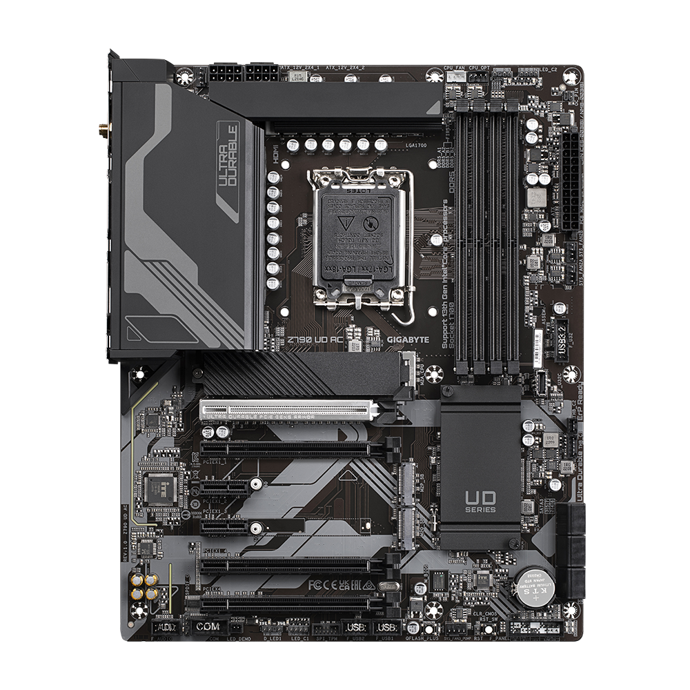 GIGABYTE Z790 UD AC (LGA 1700/ Intel Z790/ ATX/ DDR5/ Triple M.2/ PCIe 5.0/ USB 3.2 Gen2X2 Type-C/Intel Wi-Fi/ 2.5GbE LAN/PCIe EZ-Latch/Multi-Key/Motherboard) - Zapnet.in