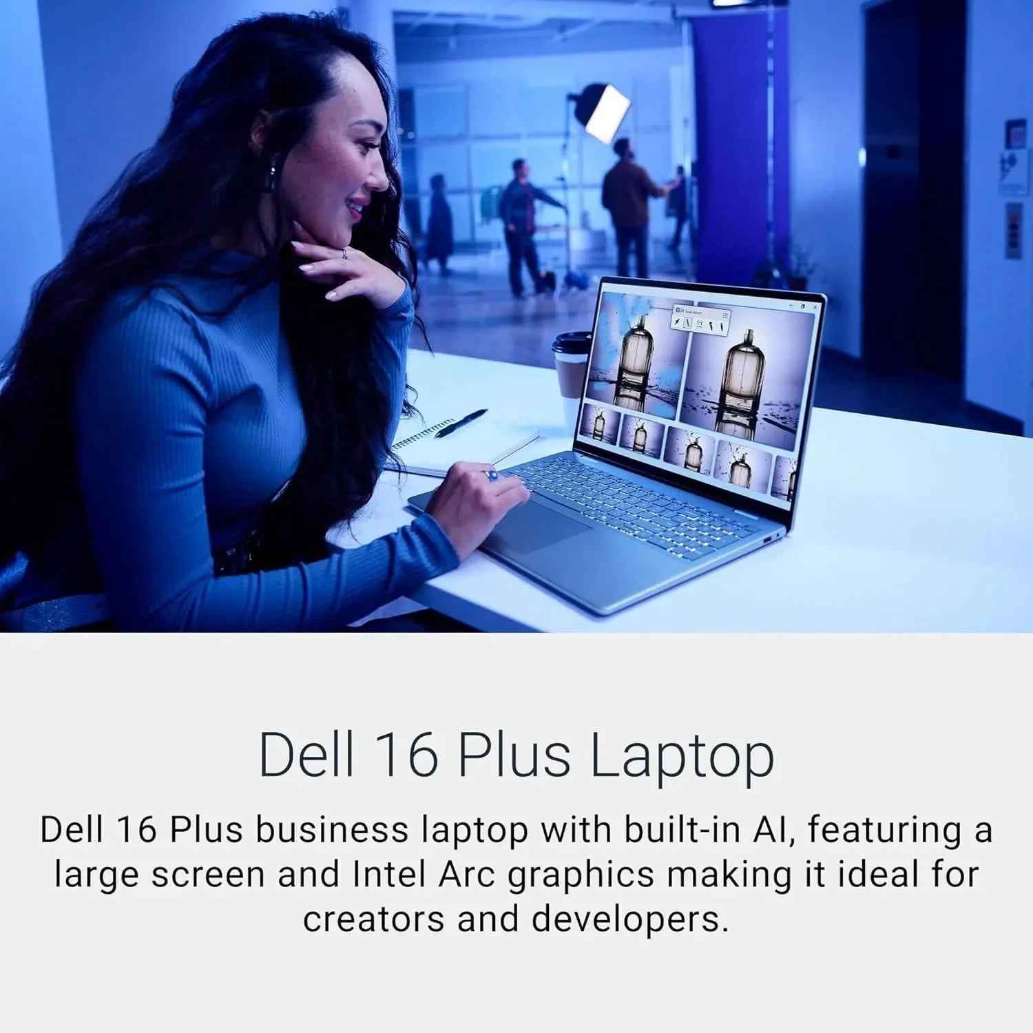 Dell 16 Plus DB16250 Laptop (Intel Core Ultra 7 256V, 16GB LPDDR5X, 512GB SSD, 16" FHD+, Intel Arc Graphics, Win 11 Home + Office H&S 2024 + M365, Backlit Keyboard, Ice Blue, No Bag)