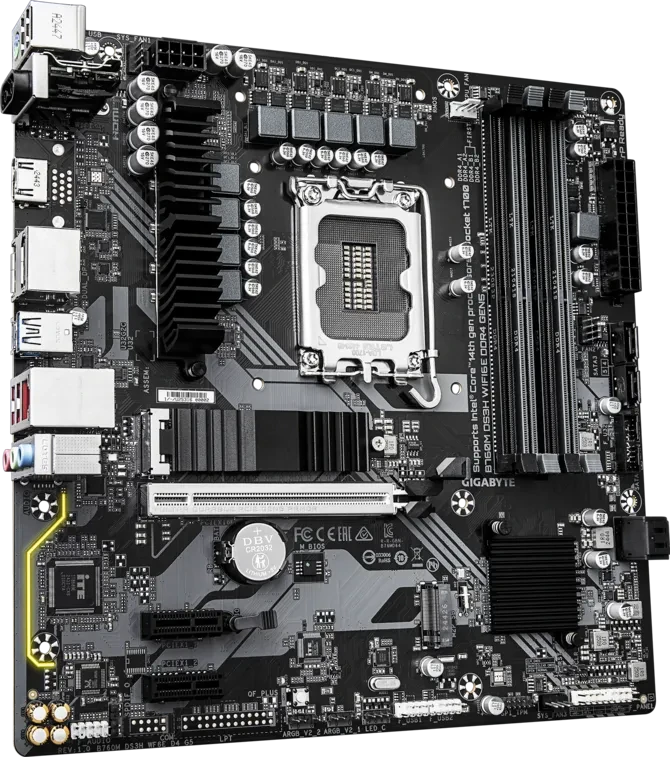GIGABYTE B760M DS3H WIFI6E DDR4 GEN5 motherboard - view 3