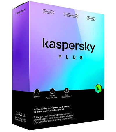 Kaspersky Plus Security 2025 Anti-Virus | 1 Device | 1 Year | Instant Email Delivery
