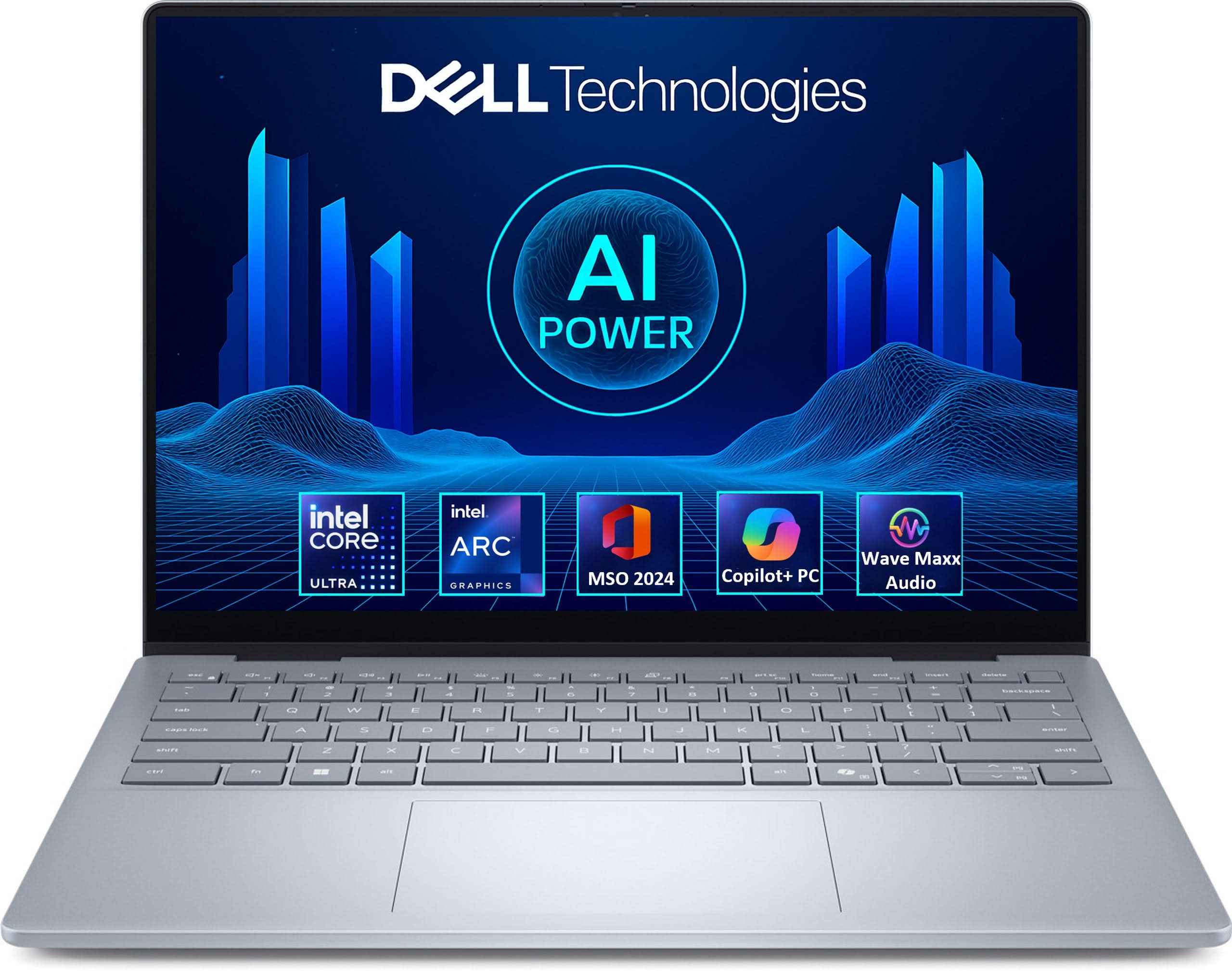 Dell 14 Plus DB14250 Laptop (Intel Core Ultra 7 256V, 16GB LPDDR5X, 512GB SSD, 14" QHD+, Intel Arc Graphics, Win 11 Home + Office 2024, FPR, Ice Blue, No Bag)