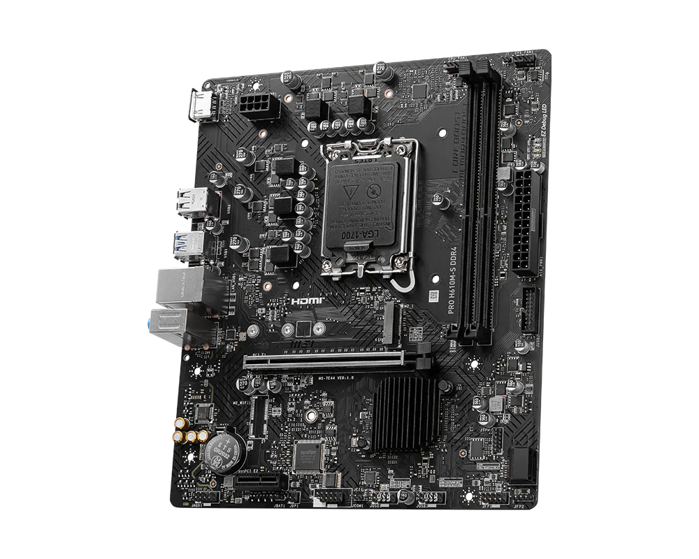 MSI PRO H610M-S DDR4 Motherboard - angle 2