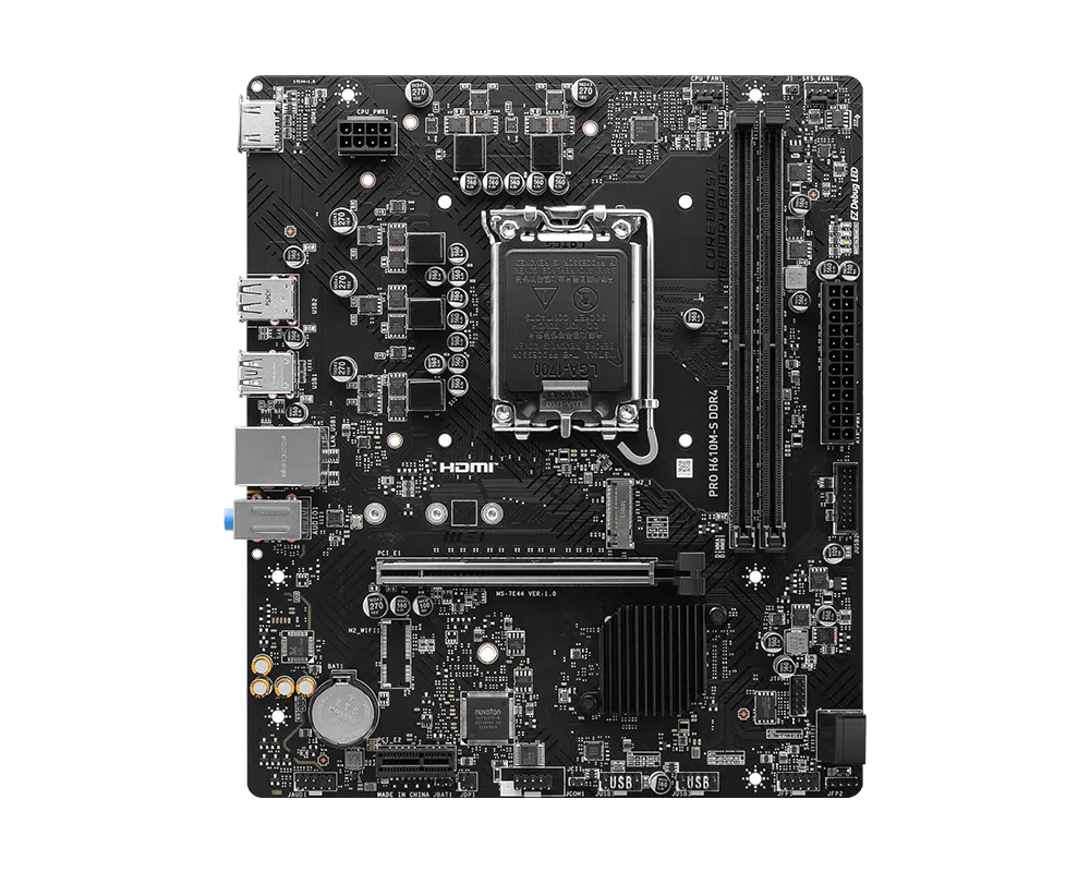 MSI PRO H610M-S DDR4 Motherboard - angle 1