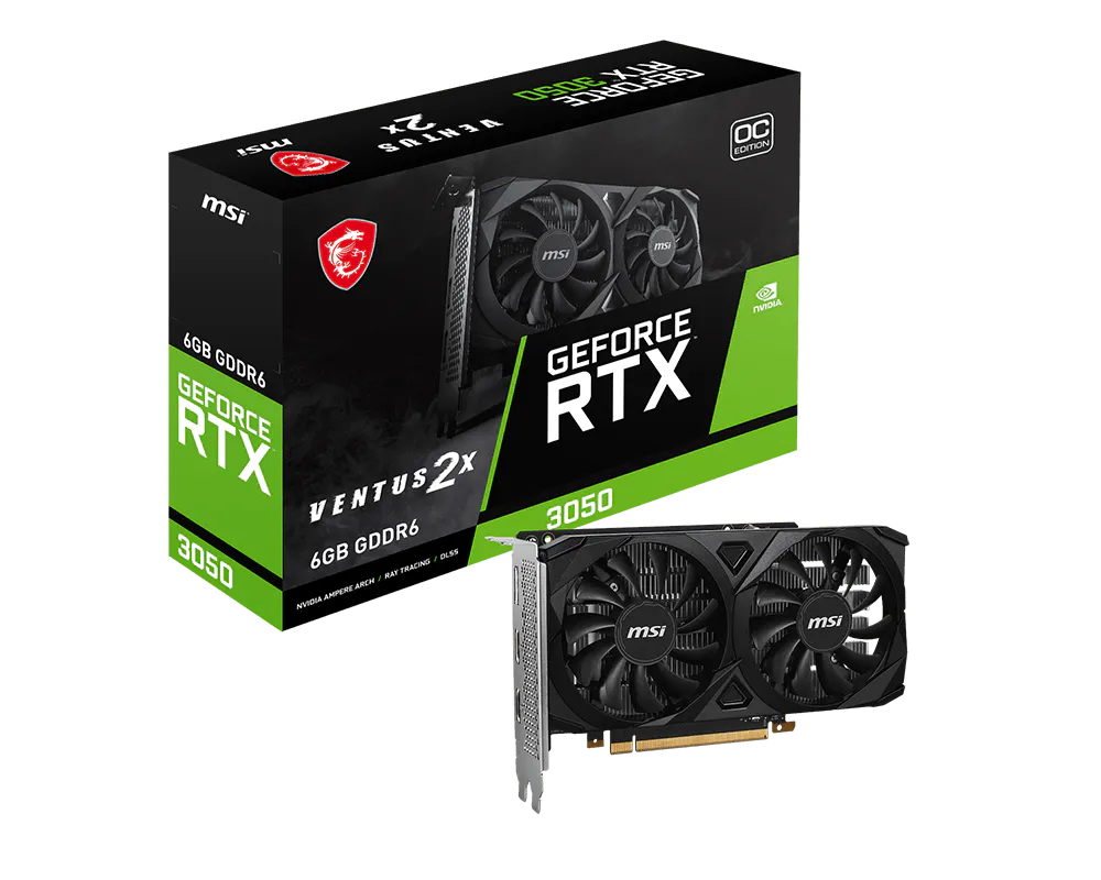 MSI GeForce RTX 3050 Ventus 2X 6G OC graphics card value bundle