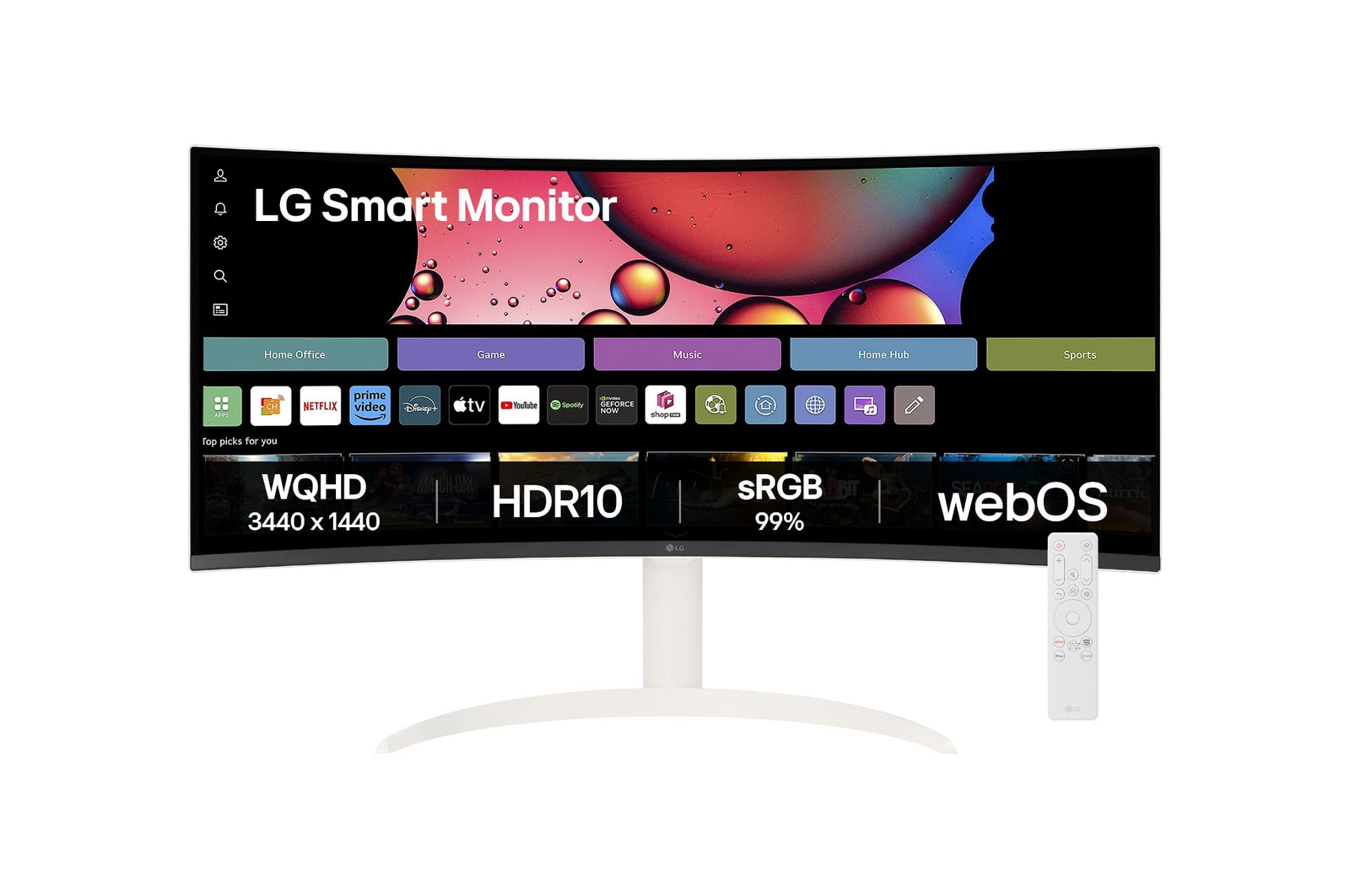LG Smart Monitor 34SR65QC front view