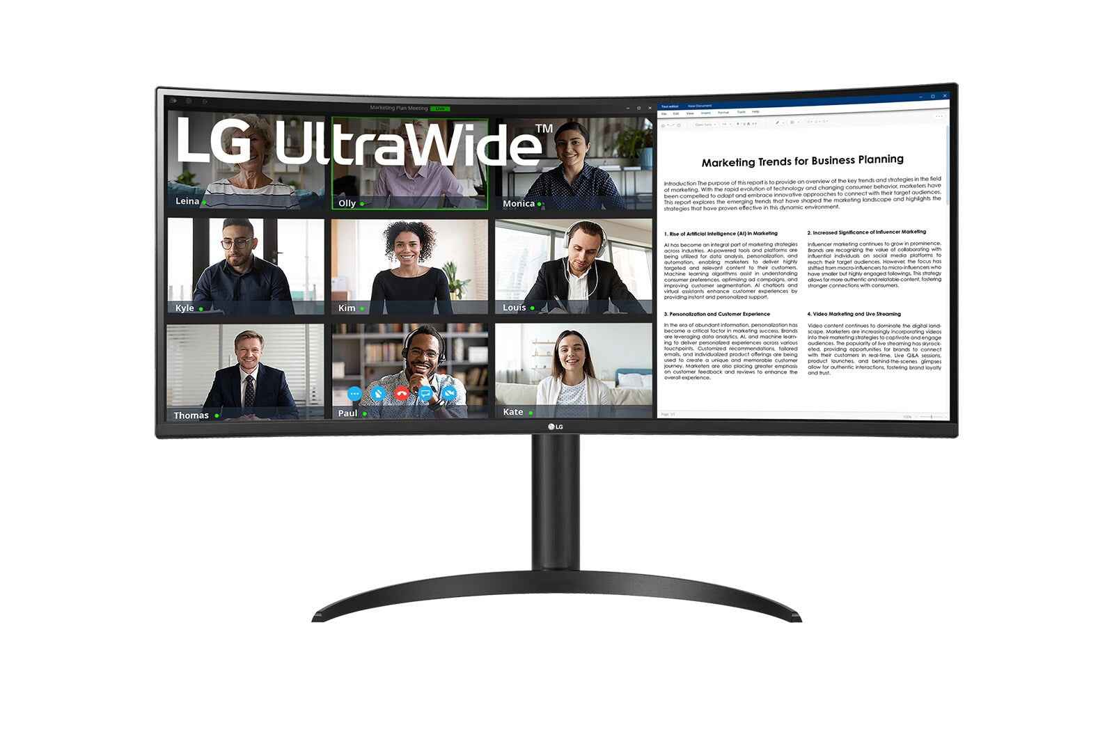 LG 34WR55QK UltraWide Monitor front view