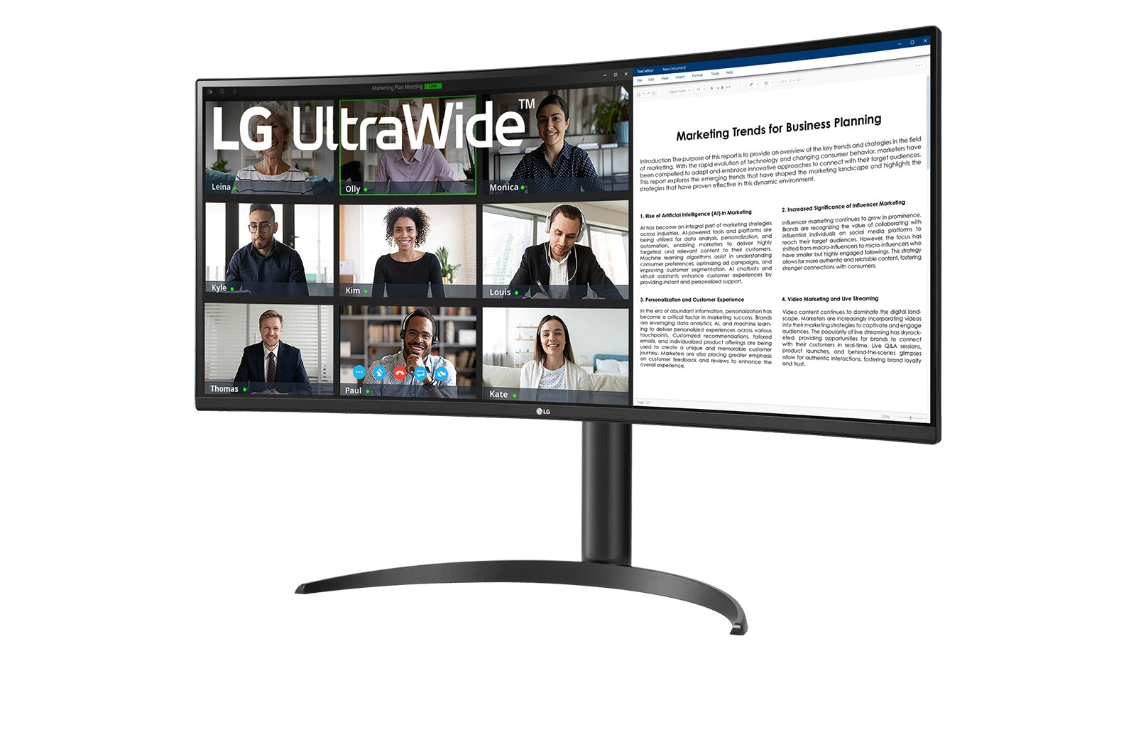 LG 34WR55QK UltraWide Monitor side view