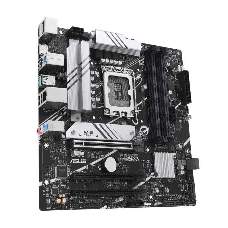 ASUS PRIME B760M-A DDR5 Motherboard - angle 2