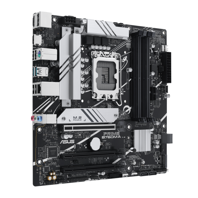 ASUS PRIME B760M-A DDR5 Motherboard - angle 1